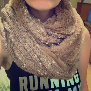 Knit faux fur Ugg infinity scarf